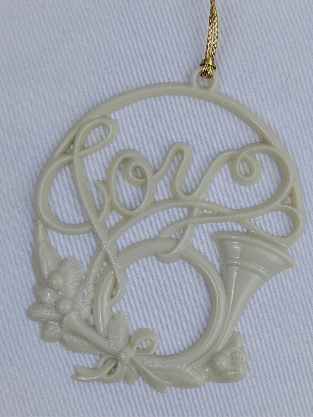Lenox Holiday Wishes Collection Joy Porcelain Holiday Christmas Ornament
